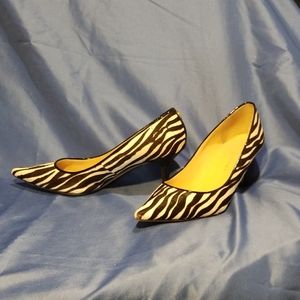 Ivanka Trump Cowhair zebra print pumps
